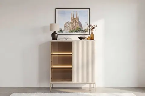 Duro - Commode Beige 104 cm x 39 cm x 126 cm