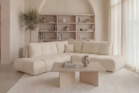 Canapé d'angle Constance L Beige Angle droit 266 cm x 266 cm x 88 cm