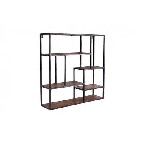 Etagère murale rectangulaire industrielle 80 cm en manguier Pamela Naturel — Naturel