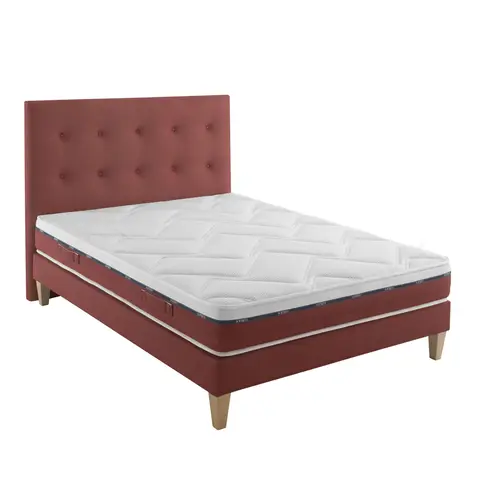 Ensemble matelas 100% latex, sommier, pieds et tête de lit Crépuscule 600