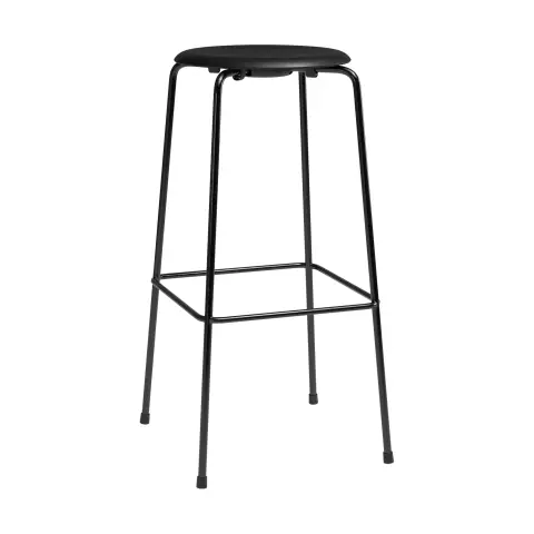 Tabouret de bar High Dot Essential cuir noir-acier noir