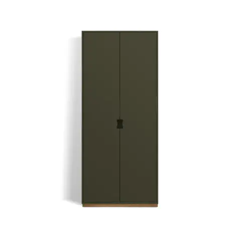 Armoire haute Snö F Taupe, bas en chêne, dj.