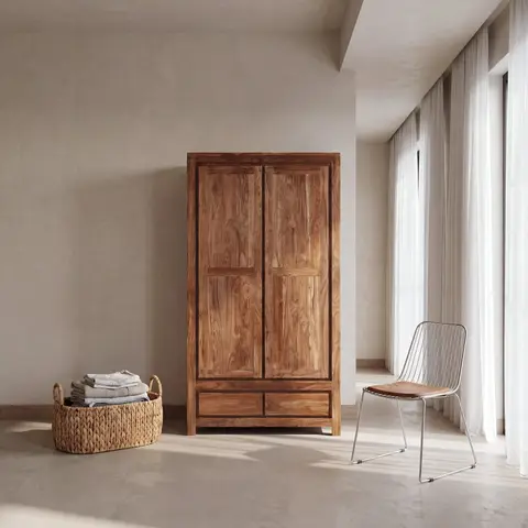 Armoire en bois de sheesham massif, L110 cm