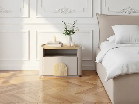 Table de chevet 1 tiroir ENYRA beige