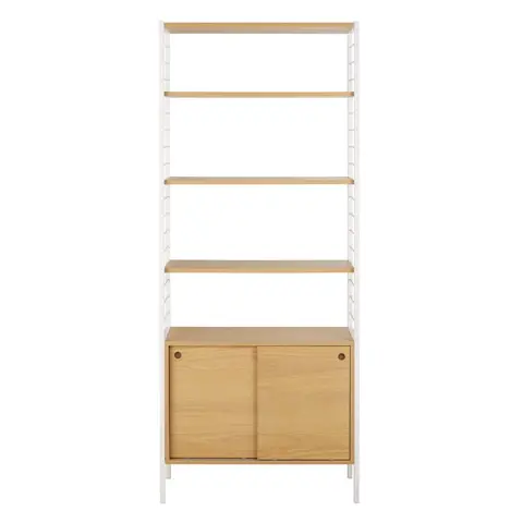 Etagère 2 portes et métal blanc L80