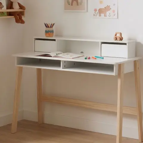 Bureau bois blanc laqué Terre de Nuit