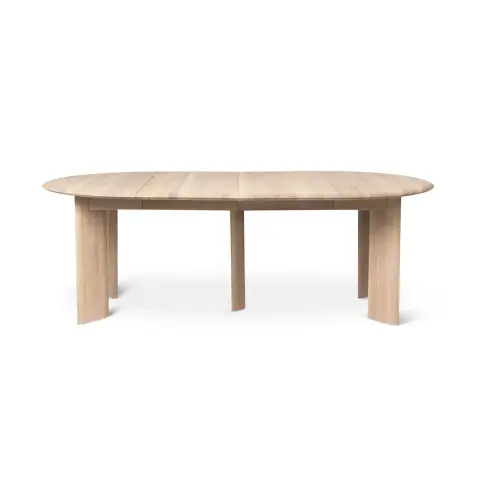 Table à manger Bevel Extendable Chêne blanchi à l’huile, inclut 2 rallonge