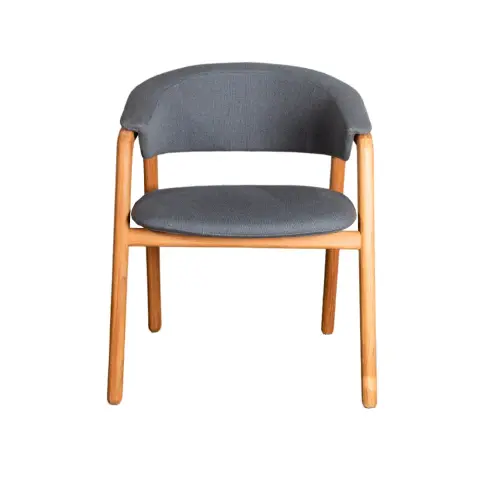 Chaise Luna Cane-Line airtouch grey, support en teck