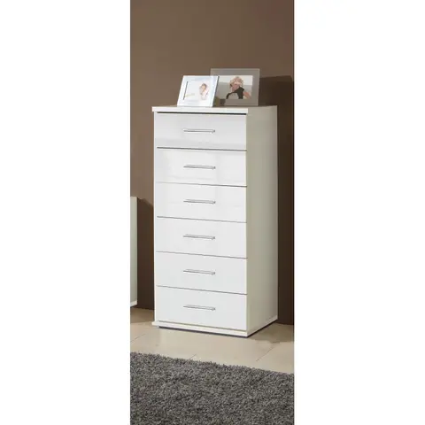 Chiffonnier contemporain blanc Shella Blanc — Blanc