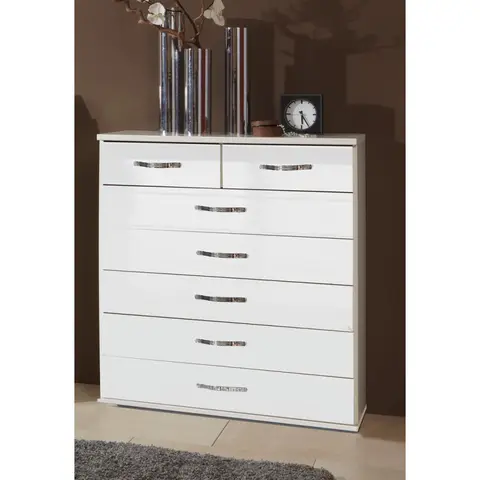 Commode moderne 90 cm Juliette Blanc laqué — Blanc laqué