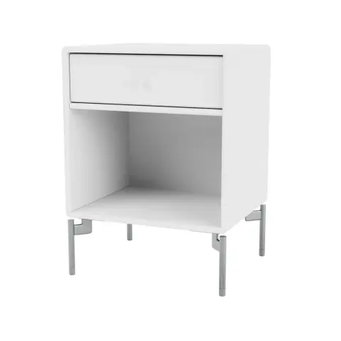 Table de chevet Dream snow 38, pieds chromés