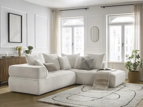 Canapé d'angle L WHESLEY beige