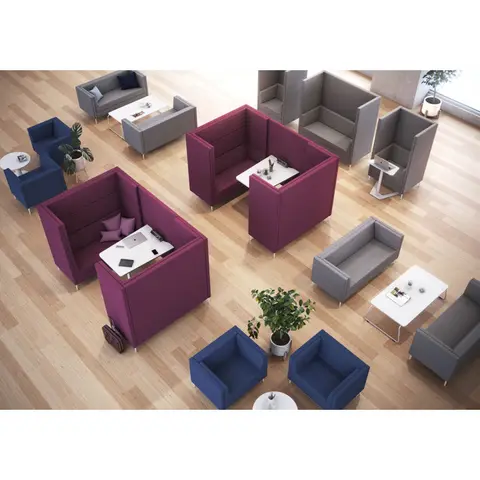 Canapé acoustique 2 places unicolore Push Bleu — Bleu ciel