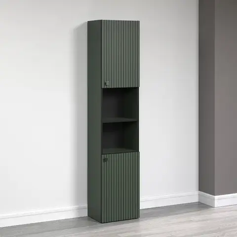 Colonne de salle de bain contemporaine vert sapin Lissandre Vert sapin — Vert sapin