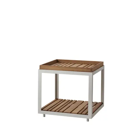 Table d'appoint Level Teck, support blanc