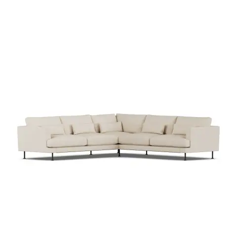 Canapé Bredhult Same Beige 6670-acier noir, canapé d’angle F