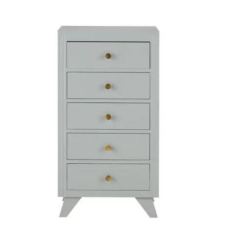 Chiffonnier 5 tiroirs vert de gris