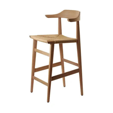 Tabouret de bar Hedda Chêne natural monocoating-corde à papier nature
