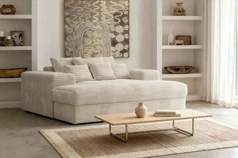 Canapé droit Lisbonne Beige 190 cm x 190 cm x 90 cm