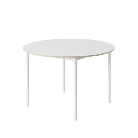 Table à manger Base ronde Ø White laminate-Plywood-White