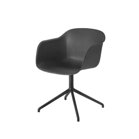 Fiber armchair chaise de bureau avec base pivotante Black-anthracite black base