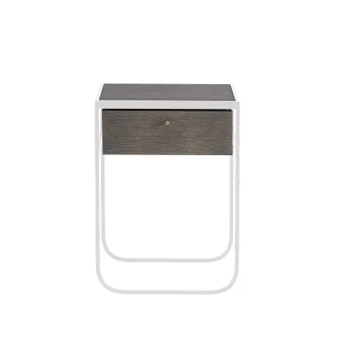 Nati Tati Drawer table de chevet white, chêne fumé