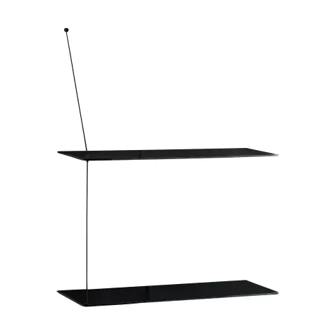 Etagère Stedge Chêne noir-noir, 2 étagères,