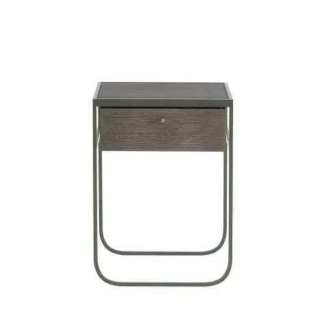 Nati Tati Drawer table de chevet green khaki, chêne fumé