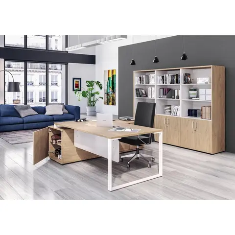 Bureau de direction sur crédence Ochroleucea Chêne — Chêne clair