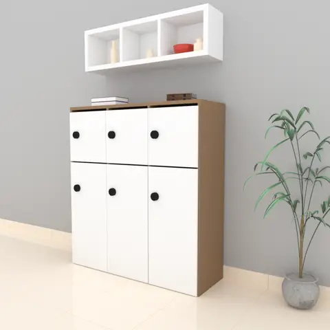 Casier de rangement à fente avec vestiaire Quadre — Blanc