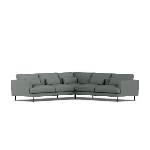 Canapé Bredhult Caleido Grey 1240-acier noir, canapé d’angle F