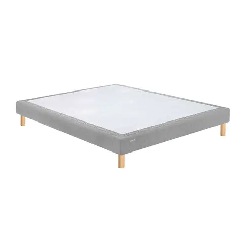 Sommier déco gris confort medium 15 cm avec pieds Bultex Mediano