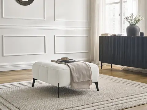 Pouf ANIS texturé blanc