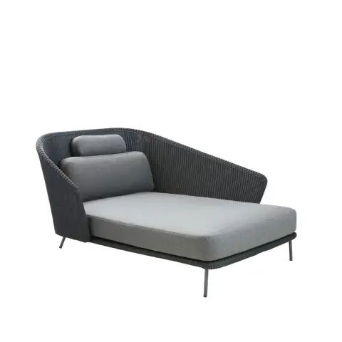 Lit de jour Mega Graphic, gauche, incl. coussins gris