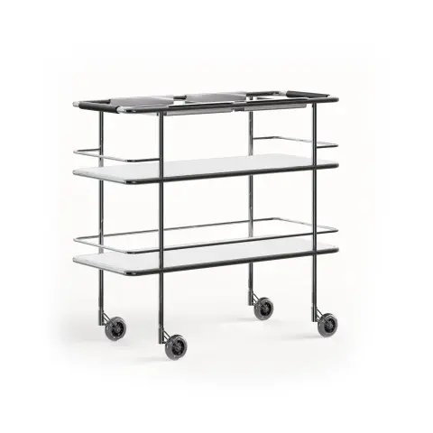 Tabouret de bar S70-3 Laminé blanc - base en chrome
