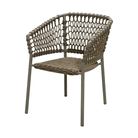 Chaise Ocean soft rope avec accoudoirs Taupe