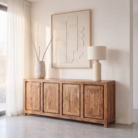 Buffet 4 portes en sheesham massif L204