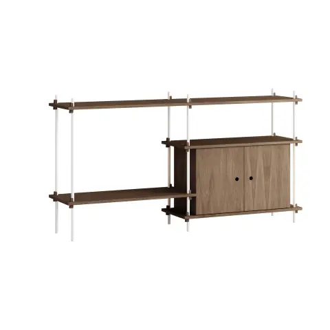 Étagère avec armoire Shelving System Chêne fumé-white,, S.85.2.C
