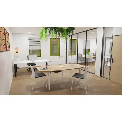 Table de réunion tonneau Skyline — Blanc