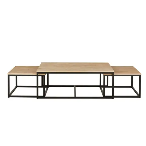Tables gigognes industrielles en bois de sapin massif et acier