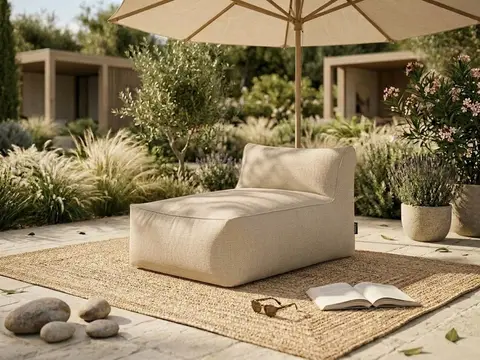 Méridienne sans accoudoir pour canapé de jardin modulable RIVIERA beige