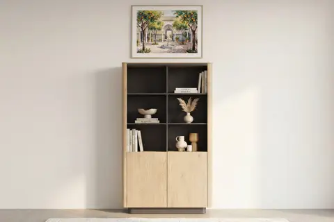 Bibliothèque Poppy - Bibliotheque Chêne clair 113 cm x 38 cm x 190 cm