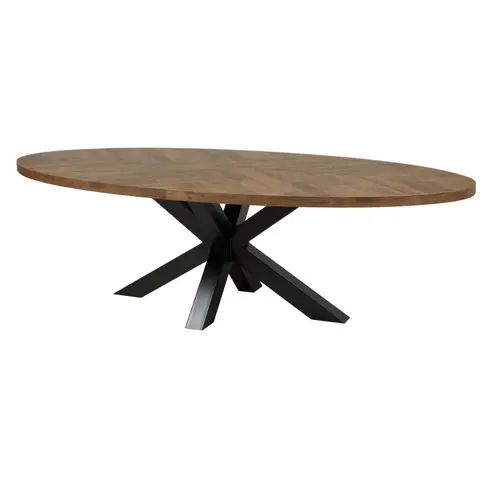 Table de salle à manger ovale contemporaine marron foncé Albatros Marron foncé — Marron foncé