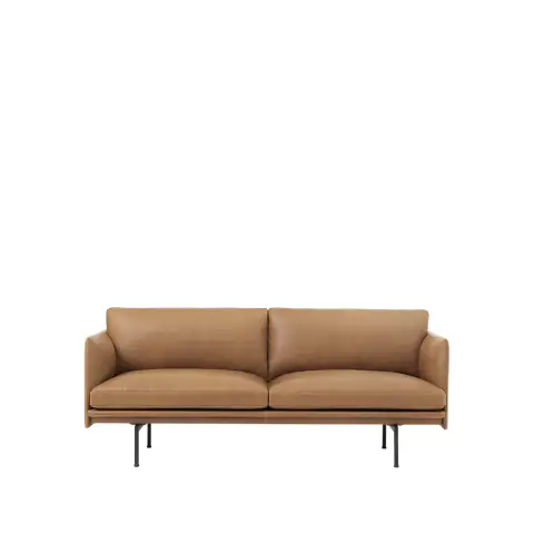 Canapé Outline 2 places Refine leather cognac-Black