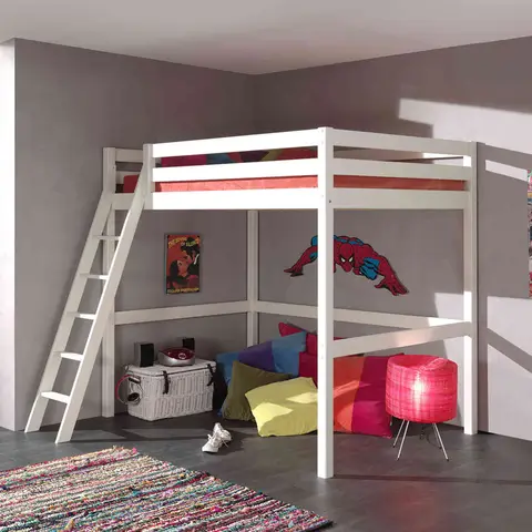 Lit Mezzanine Blanc Laqué 90x200 - Terre de Nuit