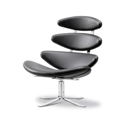 Fauteuil Corona Cuir omni 301-piètement chrome