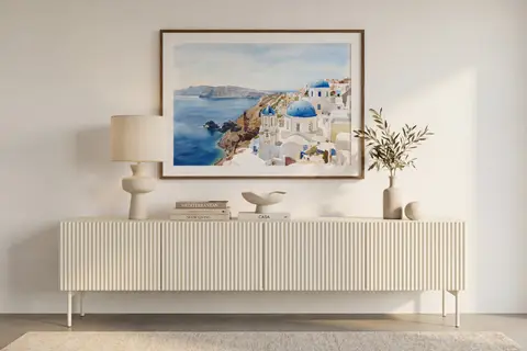 Zora - Meuble TV Beige 195 cm x 39 cm x 51 cm