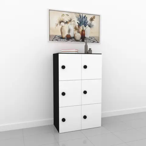 Casier de rangement à serrure Quadre — Blanc