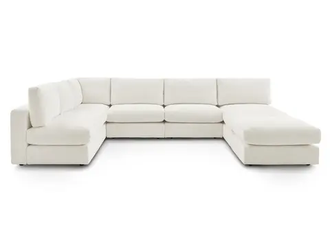 Canapé d'angle modulable PARIS bouclette blanc