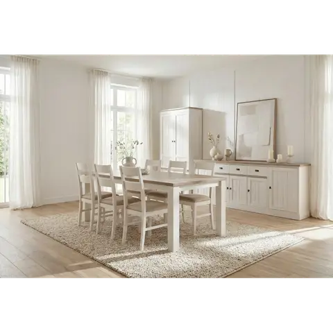 Salle à manger contemporaine coloris chêne beige/mélèze Samos Chêne beige/mélèze — Chêne beige